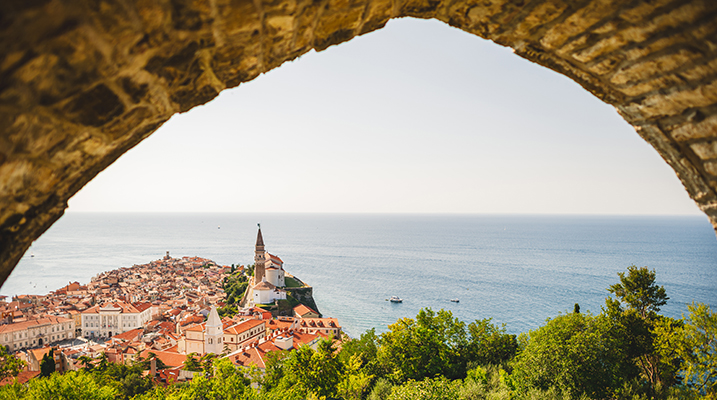 Vue de la vieille ville de Piran