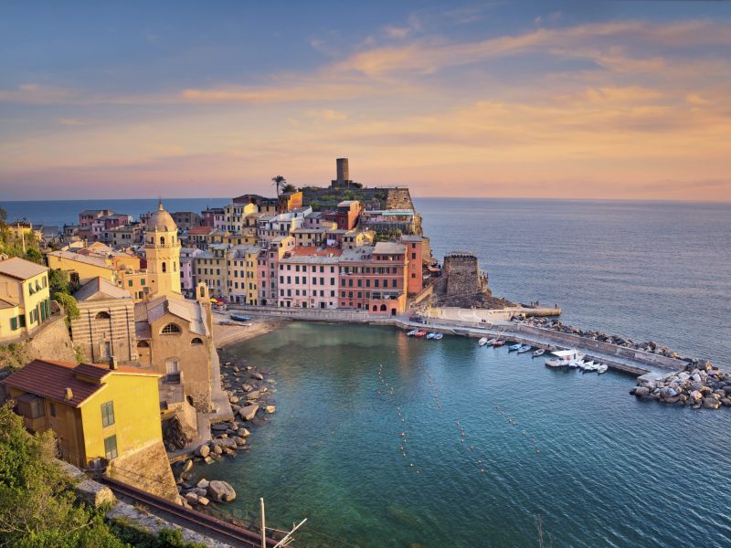 Vernazza. Image of Vernazza (Cinque Terre, Italy), during sunset